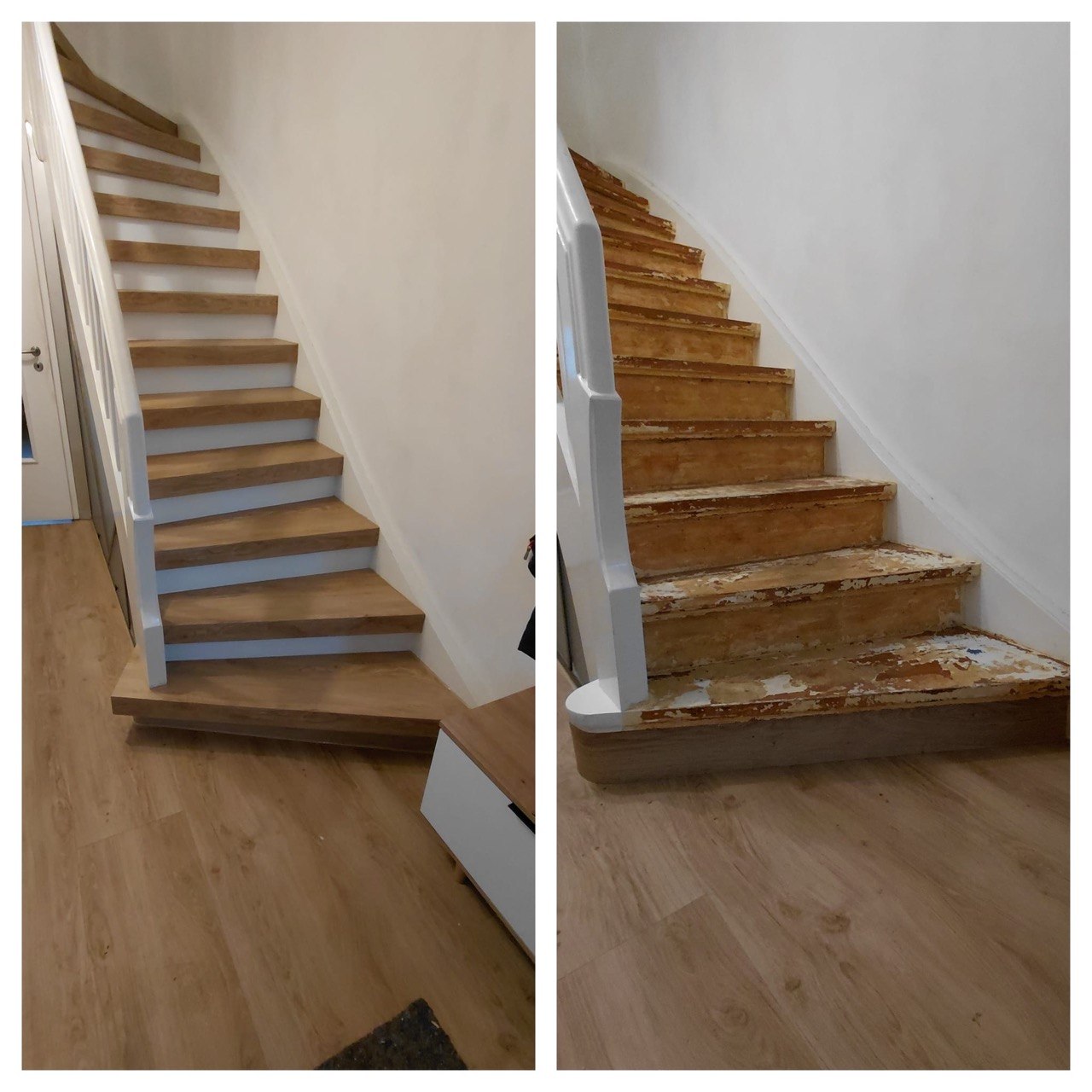 Treppenrenovierung vorher und nachher